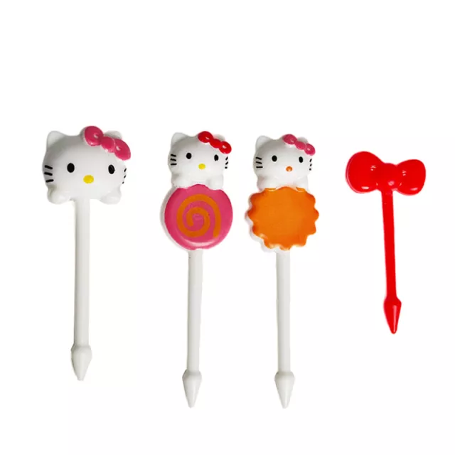 8Pcs/set Mini Forks Cartoon Food Picks for Kids Cute Fruit Fork Bento Box DecFE