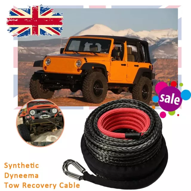 Winch Rope 10mm x 30m Synthetic Dyneema Tow Recovery Cable 24360 pounds #F