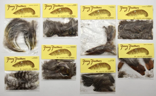 LOTE DE 8 - Plumas de lujo para manualidades y pasatiempos no sintéticos N208 N205 N209