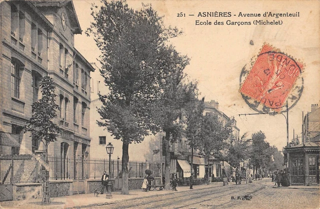Cpa 92 Asnieres / Avenue D'argenteuil / School Des Garcons / Michelet