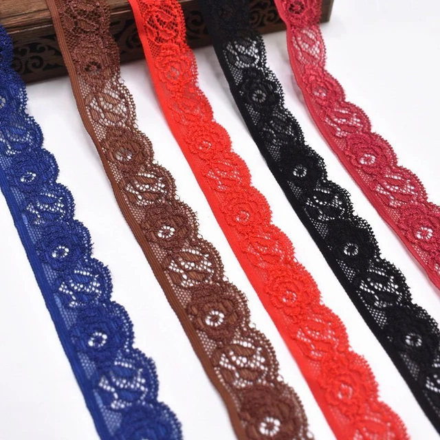 Dark Brown Elastic Lace -Sewing Clothing Decorations Stretch Laces Fabric Ribbon