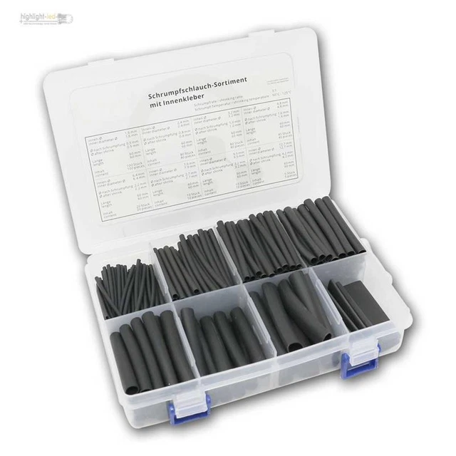 Assortimento di Tubo Termoretraibile 3:1 Innen-Kleber Set 350 Tubi