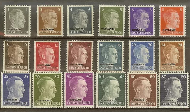 Stamp Germany Ostland Mi 01-18 Set 1941 WWII War Hitler Estonia USSR Latvia MNG