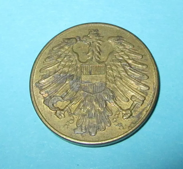 Austria 20 Groschen coin 1954 (1950-1954) Republik Osterreich Austrian eagle 2