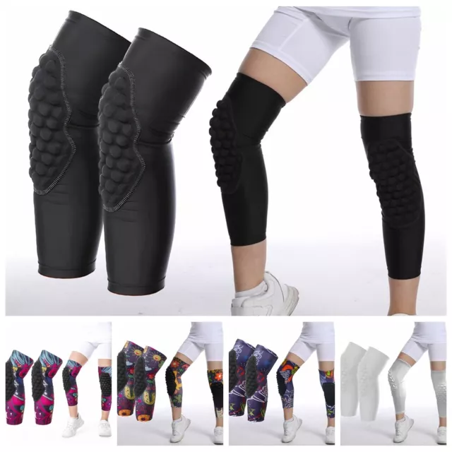 Padded Sports Long Leg Sleeves Cycling Knee Pads Compression Baseball Gear