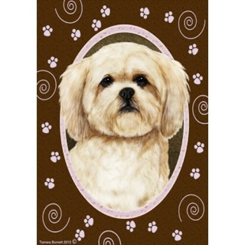 Paws Garden Flag - Cream Lhasa Apso 170401
