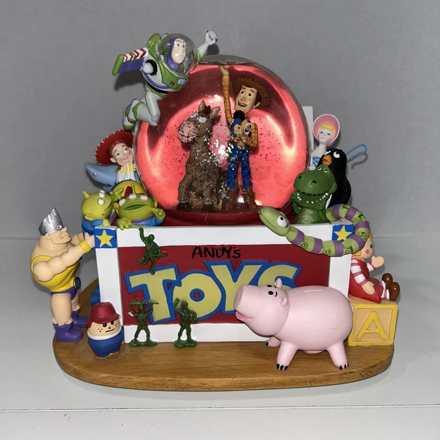 TOY STORY SNOW Globe Music Box Andy's Toy Box Disney Pixar Music Snow