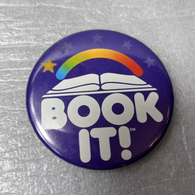 Vintage Book It Rainbow Reading Button Pin (missing pin)