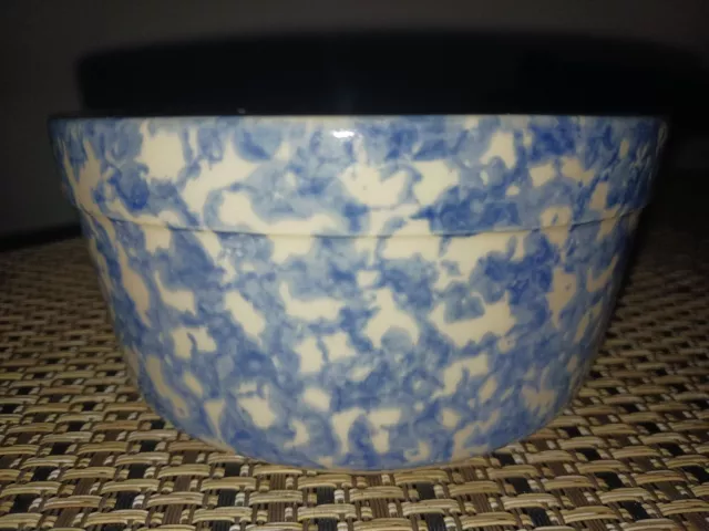 Roseville Pottery Blue Spongeware 5" Bowl by The Workshops of Gerald E Henn