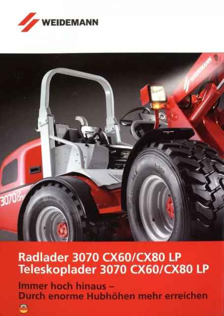 Weidemann Radlader Teleskoplader 3070 CX60 CX80 LP Prospekt 2002 7/02 D brochure