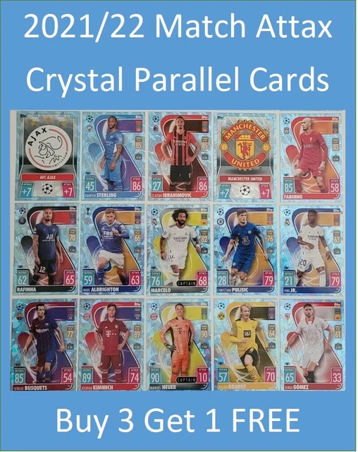 2021/22 MATCH ATTAX UEFA Blue Crystal Parallel cards Buy 3 Get 1 FREE
