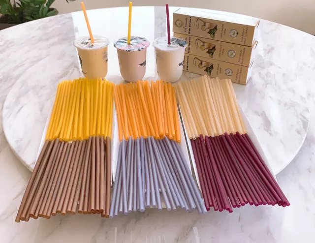 Biodegradable Rice Drinking Straws 100% Natural Edible Compostable.