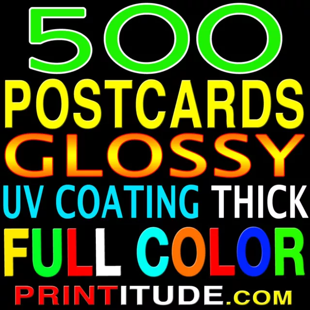 500 POSTCARDS 4"x11" FULL COLOR GLOSSY 2 SIDED 4x11 CUSTOM PRINTED & Designed