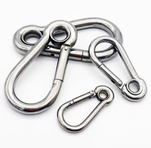 Large & Small EYE Galvanised CARABINER CLIP  Snap Hooks Clips, HEAVY DUTY