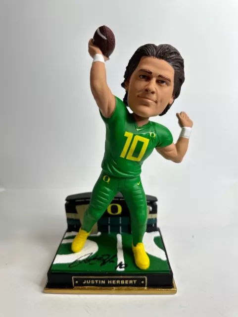 Justin Herbert Signed Oregon Ducks Bobblehead Chargers BAS WB80081