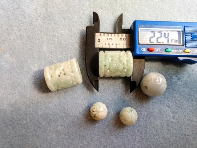 Rare Bead LOT #1 Hand Carved Burma Jadeite Chinese Beads 4