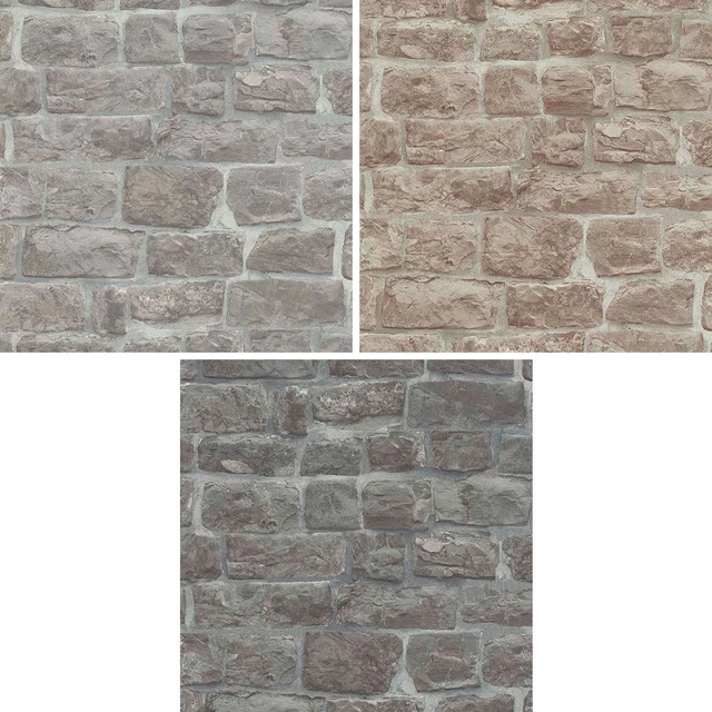 ERISMANN BRIX BRICK Pattern Wallpaper Faux Stone Effect Realistic Textured Roll £13.99 PicClick UK