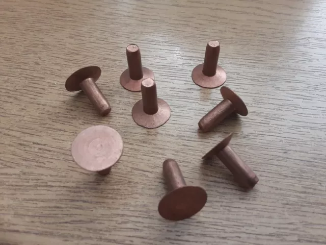 Diapositiva 5 mm x 14,8 mm di lunghezza, RIVETTO TUBO CONTANTE POCO PROFONDO RAME QTY 8