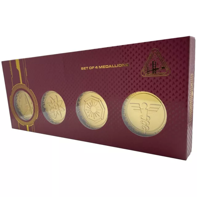 DUST! STAR TREK 24k Gold Plated Divisional Medallions GIFT SET Gifts, TV, Sci-Fi