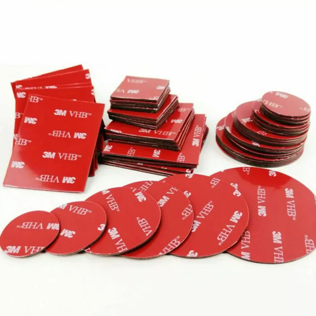 Double-Sided 3M VHB Self Adhesive Tape Sticky 2 Size Pads Ultra Strong High Bond