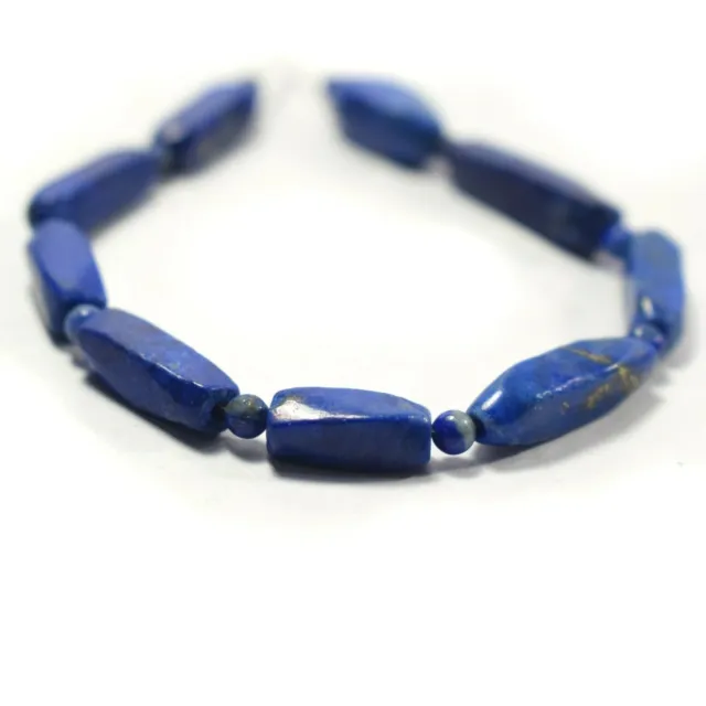 AA Handmade Lapis Lazuli Round & Marquis Shape Designed Beads 7" Making Jewelry