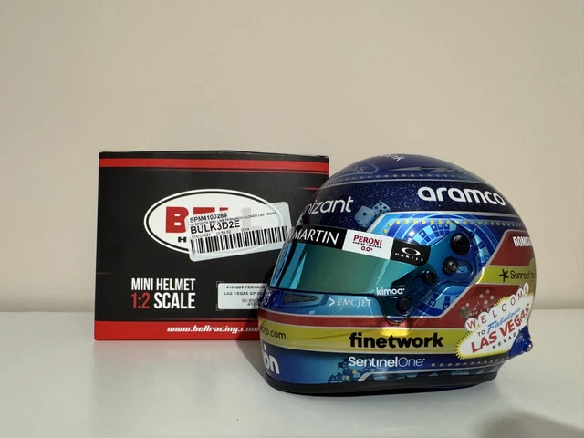 MINI HELMET 1/2 - CASQUE FERNANDO ALONSO - ASTON MARTIN LAS