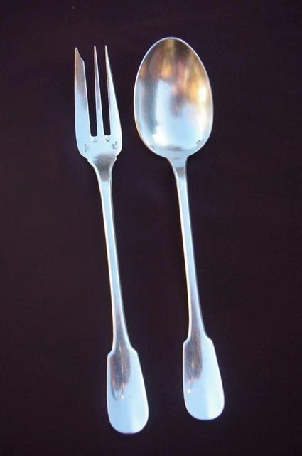 Fourchette Et Cuillère De Table En Argent Massif Russe Dat