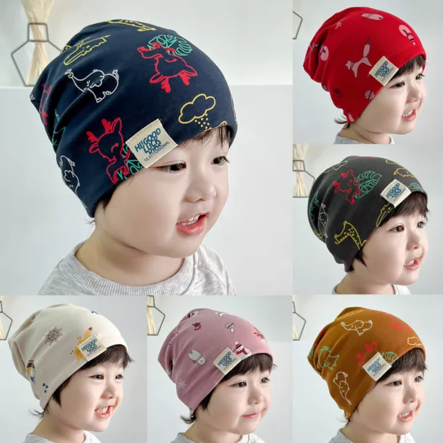 Kids Boy Girls Cotton Beanie Hat Spring Autumn Winter Warm Soft Skullcap Outdoor