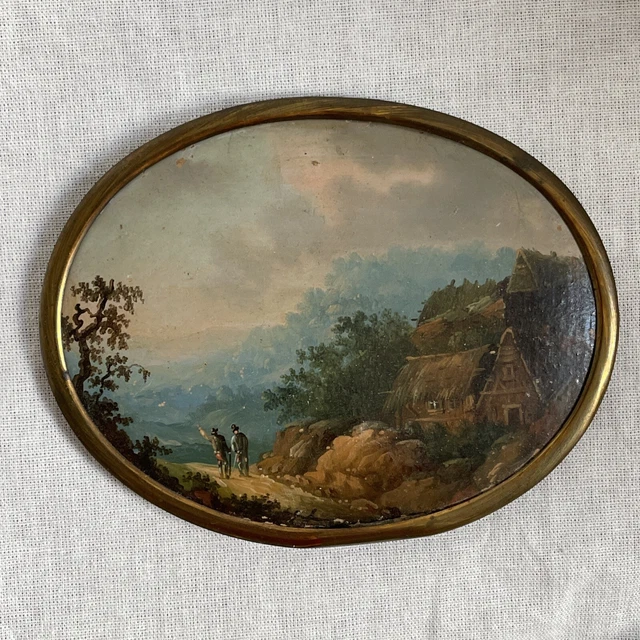 Huile Sur Carton Côte Amalfitaine XIXème Huile Sur Carton Côte Amalfitaine XIXème
