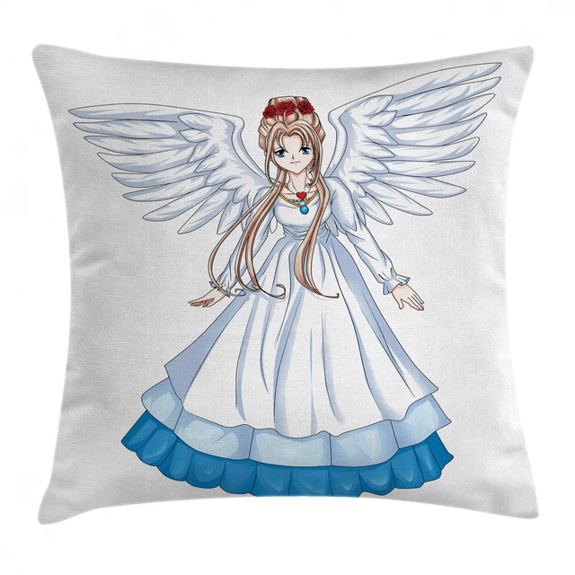 Anime Housse de Coussin Cartoon avec Angel Wings
