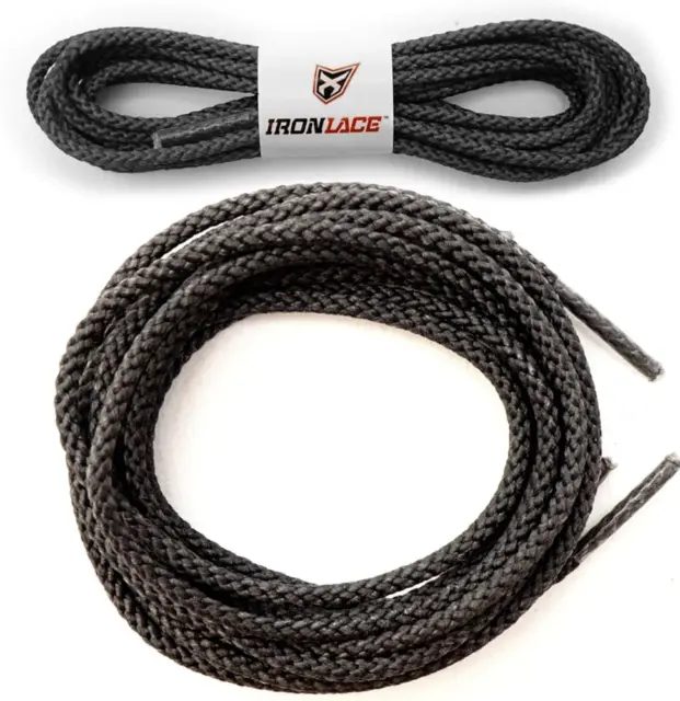 Unbreakable Extra Heavy Duty round Boot Laces Shoelaces 96" , Black