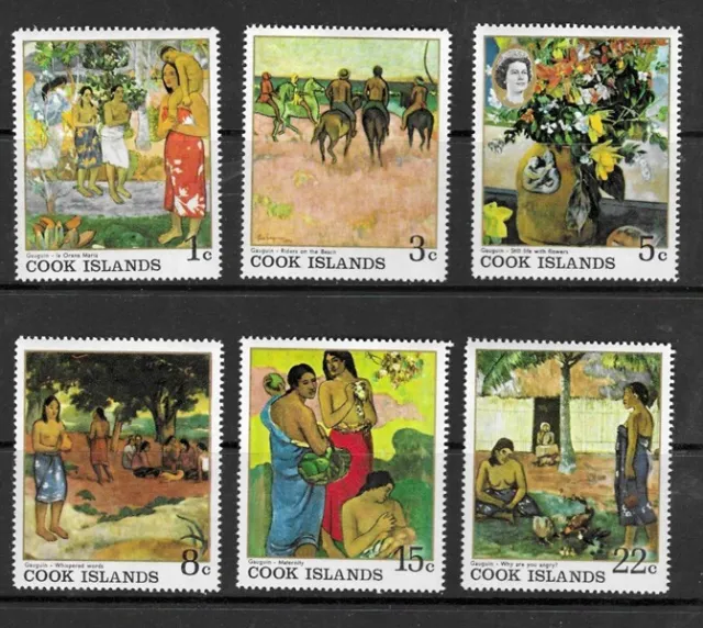 Stamps Cook Islands QEII Paintings by Gauguin set of 7 MNH SG249-MS255