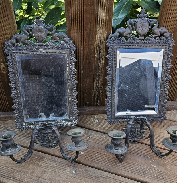 Paire d'appliques Murale miroir en bronze  XVIIIéme ?