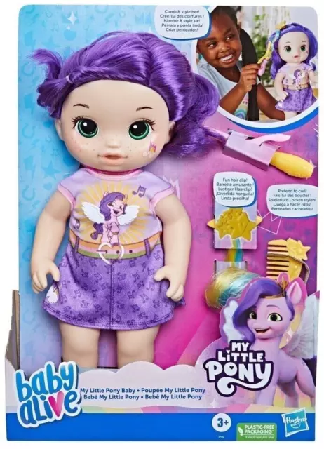 BABY ALIVE MY Little Pony PRINCESS PIPP PETALS DOLL Purple Hair