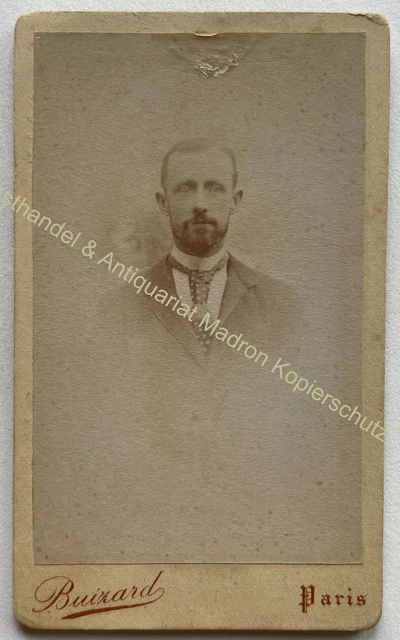orig. CDV Foto Fotografie Mann Herr Mode um 1880 Paris Buizard