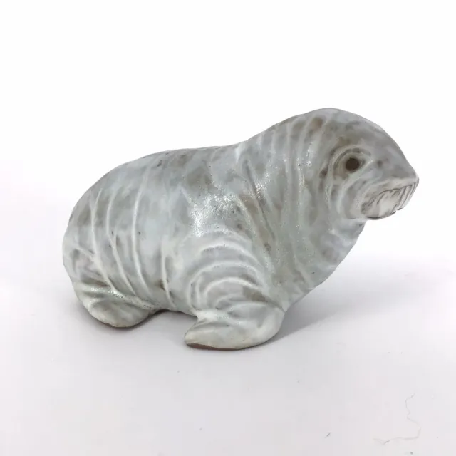 Andersen Design Pottery Baby Walrus Figurine Stoneware Maine 4.5"