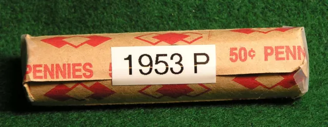 1953 United States Lincoln "WHEAT" Used/Circulated Pennies - ONE Roll of 50