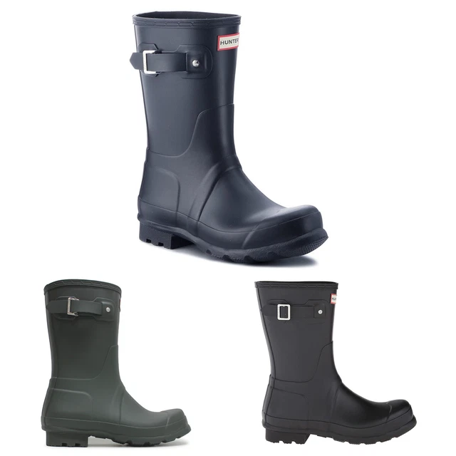 Hunter Unisex Argyll Short Knee Rain Boots - Rubber Black Wellington Boots, Size 7 W / 6 M US - View #9