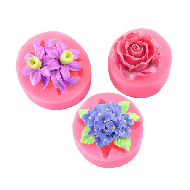 Flor Rosa Silicona Pastel Molde 3D Jalea Caramelo Chocolate Decoración Herramientas de Horneado
