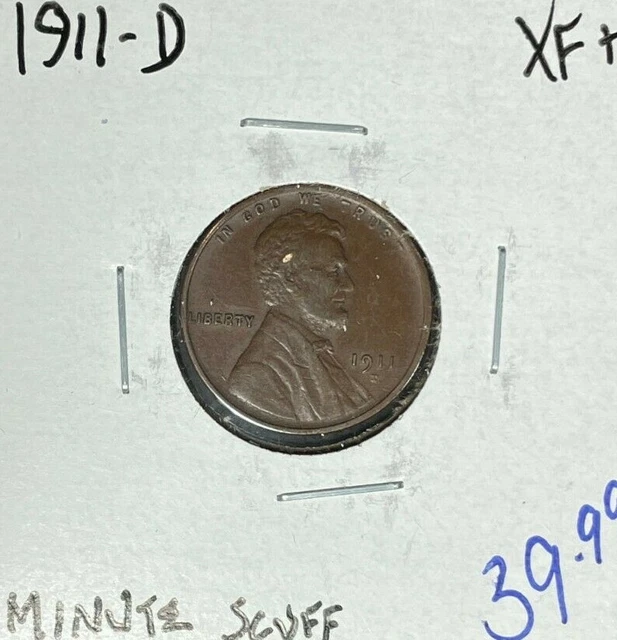 1911-D Lincoln Wheat Cent ~ Xf+ Minute Scuff ~Nice Coin~