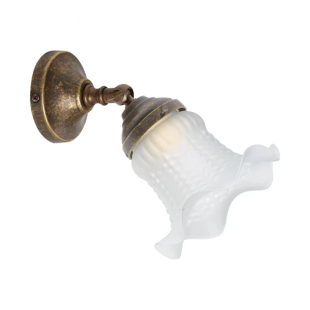Applique Murale Arterameferro Laiton Vieilli Verre Blanc/ambre – IP44 Int/ext