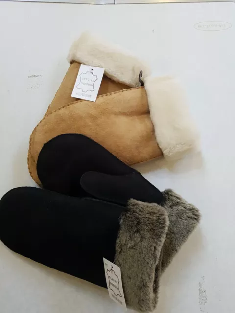 Ladies Sheepskin Mitts Gloves Mittens Genuine Sheepskin