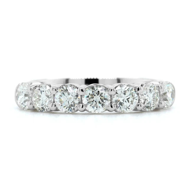 Rond Brillant Coupe Moissanite En 9k or Blanc 7 Pierre Promesse Anneau Mariage