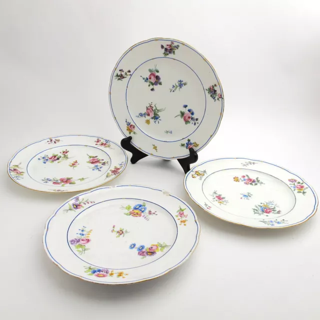 Sevres Porcelain 9 3/8" Set of 4 Dinner or Luncheon Plates