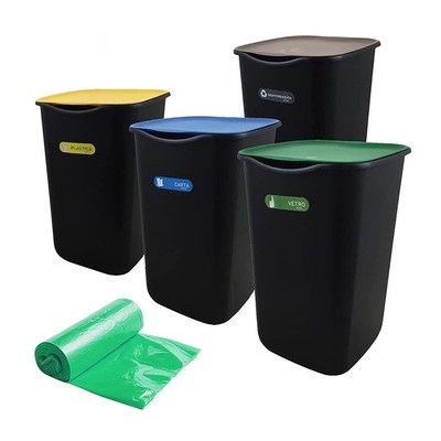 BAMA SET 4 PATTUMIERE POCKET PLUS PER RACCOLTA DIFFERENZIATA 