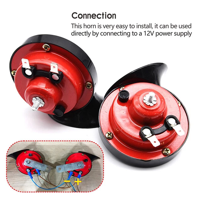 12V auto lumaca clacson elettrico allarme forte barca moto dual tone auto+*/t