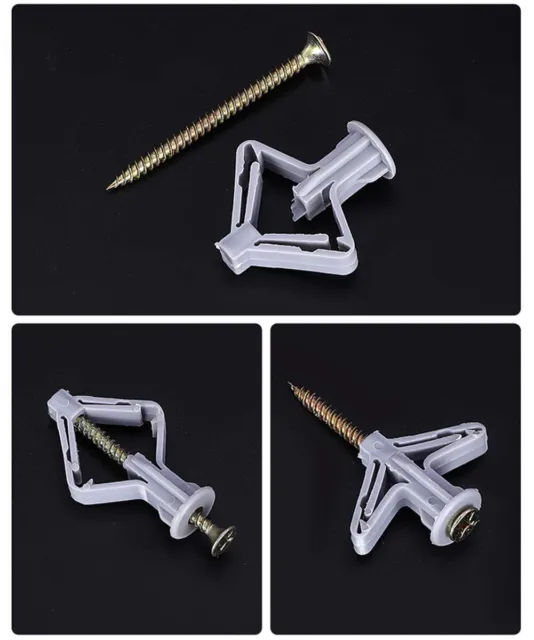 Hollow-Wall Anchors, Drywall Anchor kit with Screws, Self-Drilling Hollow Wall 3
