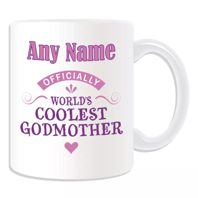 Personalised Gift Cool Godmother Mug Cup Birthday Christmas Name Text Her Kid