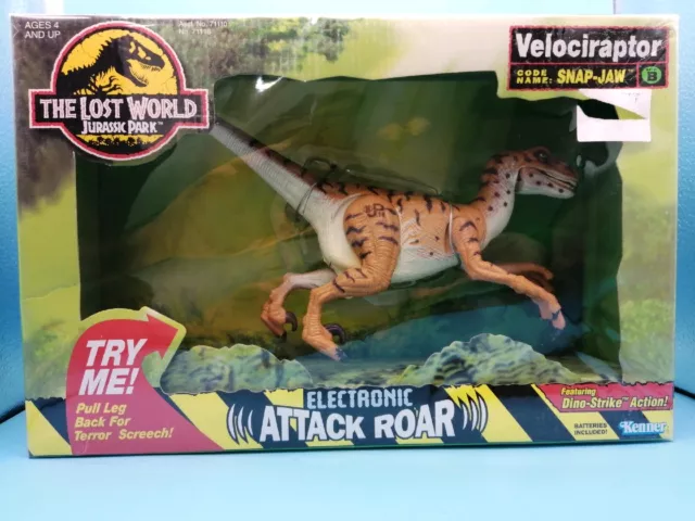 mondo perduto Jurassic Park Velociraptor ruggito elettronico Figure Snap Jaw