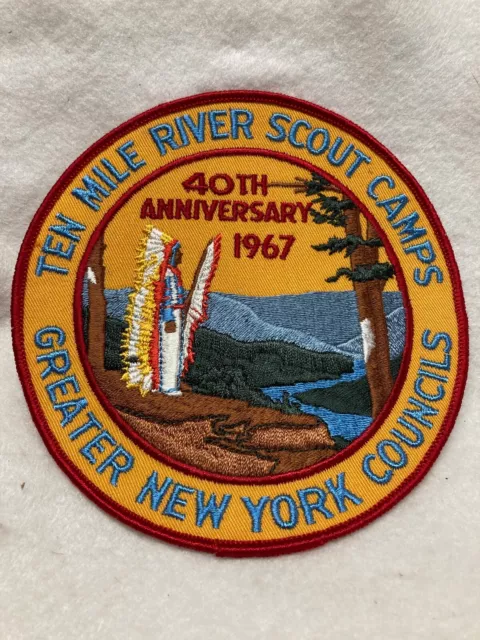 (CL1)    Boy Scouts - Ten Mile River - 1967  40th anniversary - 6" round patch